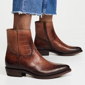 NEW! Frye Women's Billy Inside Short Zip Western Cognac Boot Size 8.5 M
